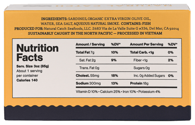 Sardines EVOO back packaging transparent cutout