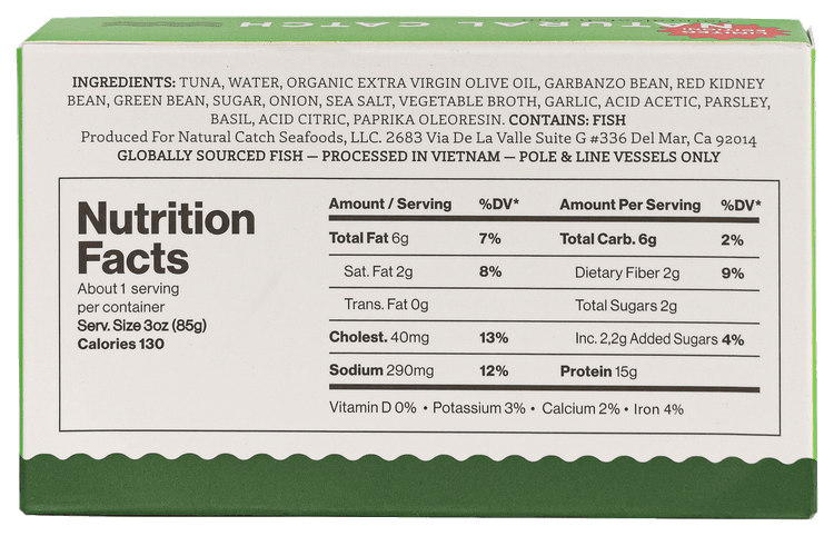 Sweet Bean Tuna back packaging transparent cutout