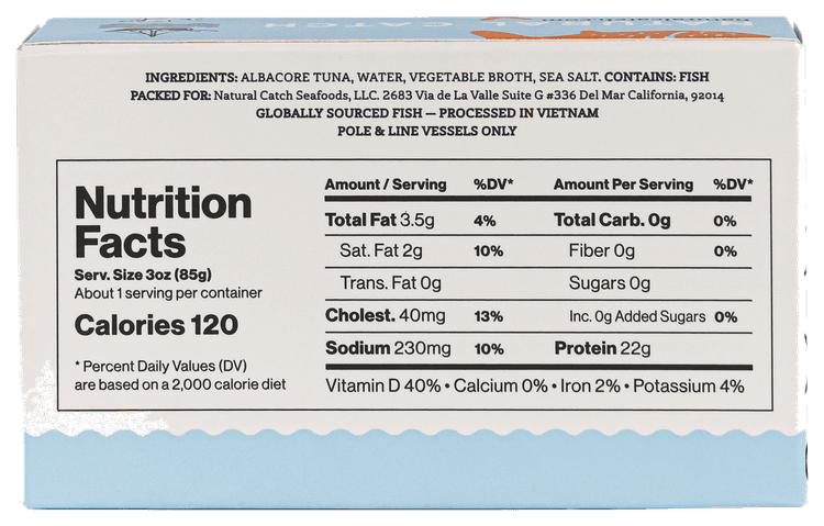 Albacore Water back packaging transparent cutout